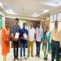 Students presenting their apps to the Dean in 2022