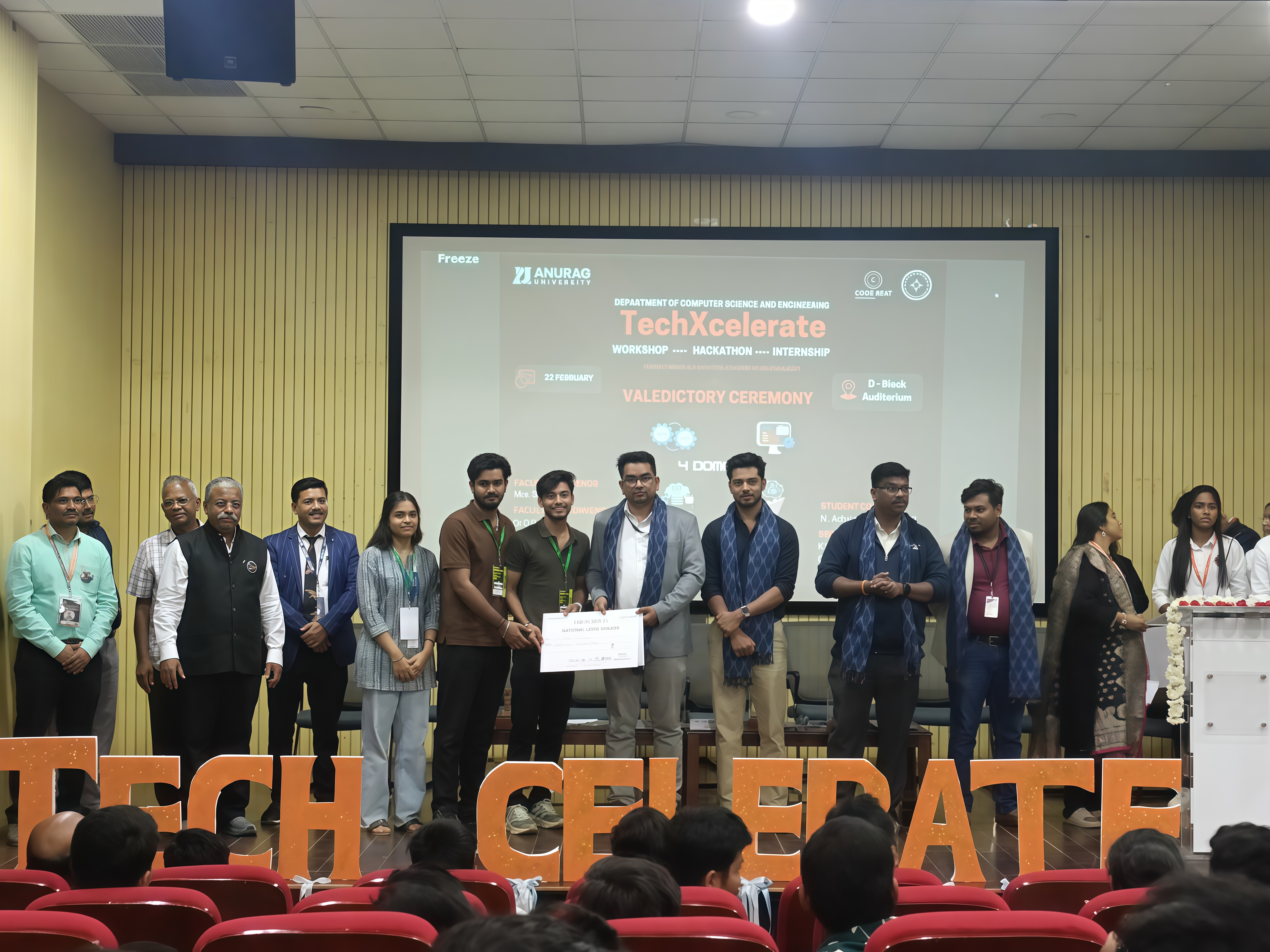 Team members celebrating win at TechHack 2024